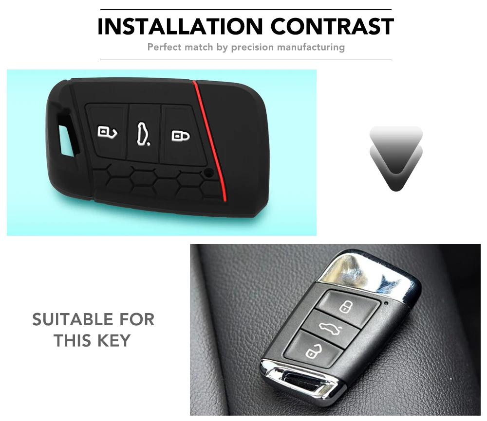 1 шт. Автомобильный Дистанционный силиконовый чехол для ключей 2016 2020 VW Passat B8 Skoda