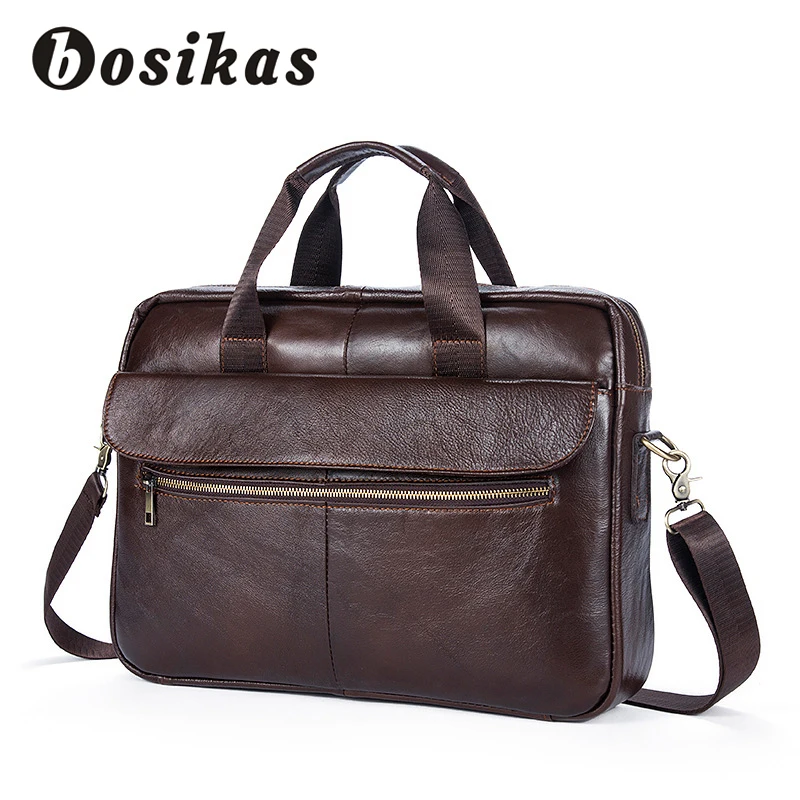BOSIKAS мужской портфель мужская сумка через плечо из натуральной кожи мужские