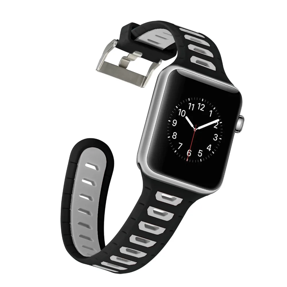 Спортивный силиконовый ремешок для apple watch iwatch 3/2/1 38/42 мм браслет на запястье
