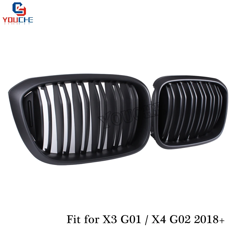 Двойная Передняя решетка радиатора для BMW X3 G01 / X4 G02 2018 2019 5 дверная передней капота