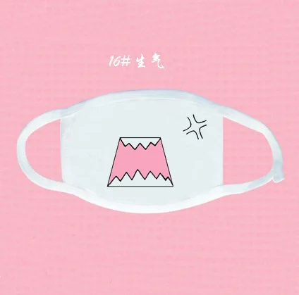 16 1 шт., хлопковая маска Kpop, маска Kawaii против пыли, маска с милым рисунком аниме, маска для лица, маска для смайликов, маска Kpop - Цвет: 16