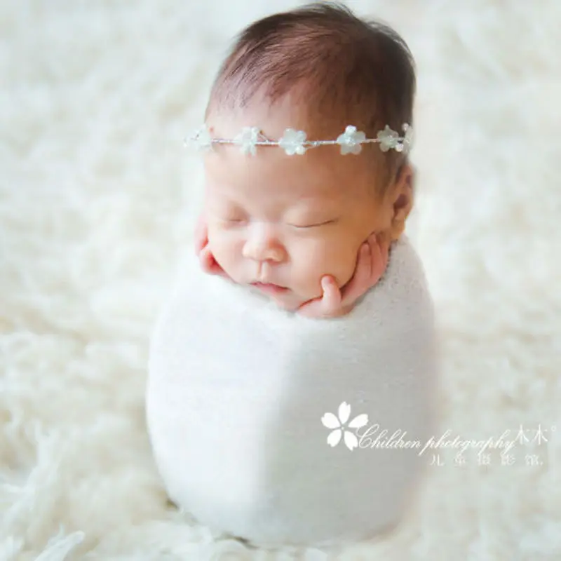 newborn headband photography handmade infant Hairbands flower pearl hair accessories props | Детская одежда и обувь