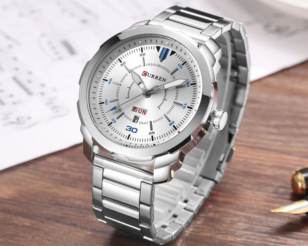 Хит 2017 мужские кварцевые часы CURREN топовые аналоговые военные спортивные