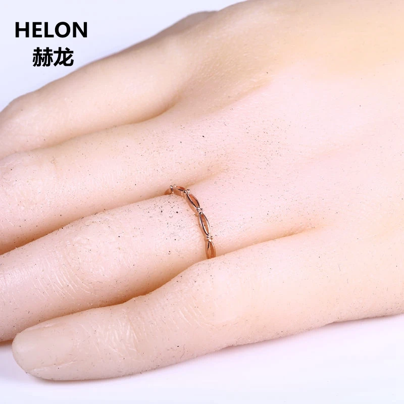 Solid 14k Rose Gold Women Engagement Ring Wedding Band Trendy Fine Jewelry Party Gift | Украшения и аксессуары