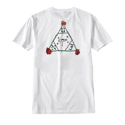 2018 летняя новая модная женская футболка Halajuku с принтом розы и коротким