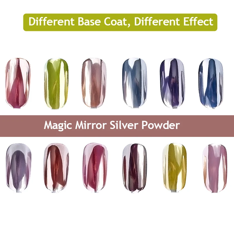 1 шт. Волшебные яркие блестки для ногтей порошок серебряного дизайна мерцающий