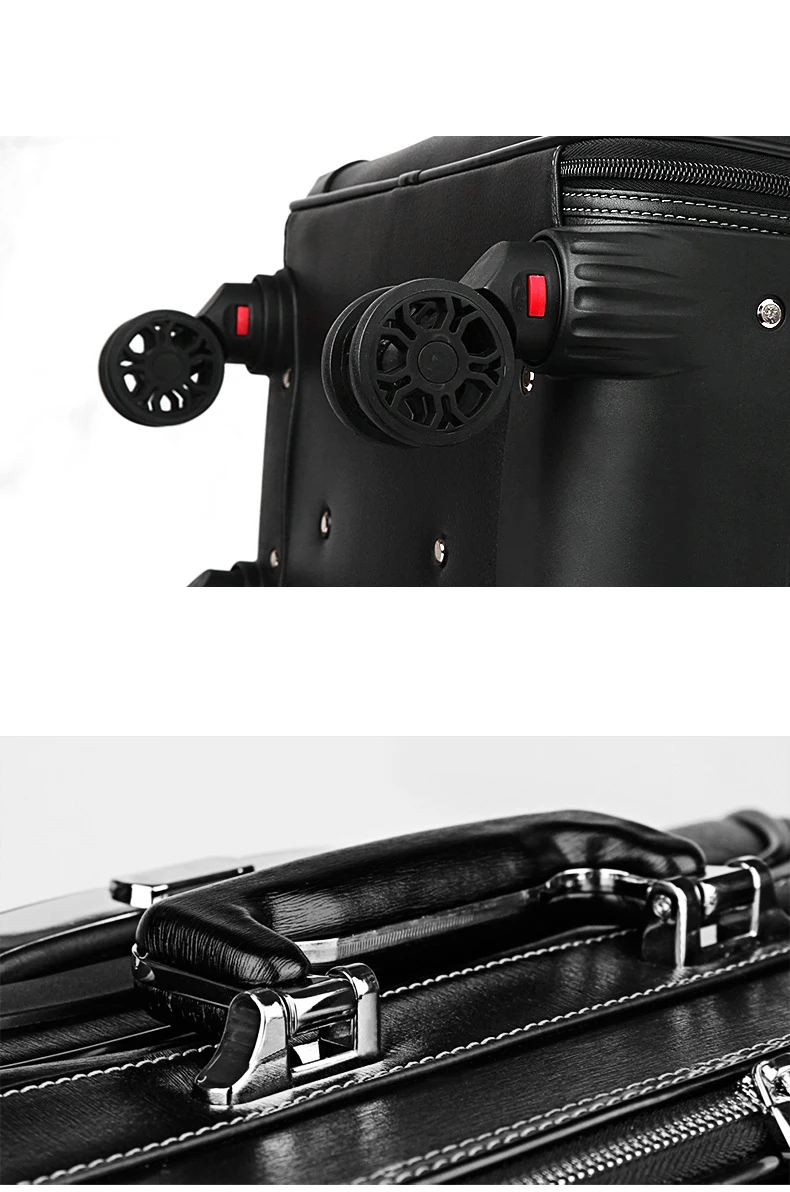 Carrylove мужская кожаная ручная сумка 2" черная деловая сумка для ноутбука тележка для путешествий