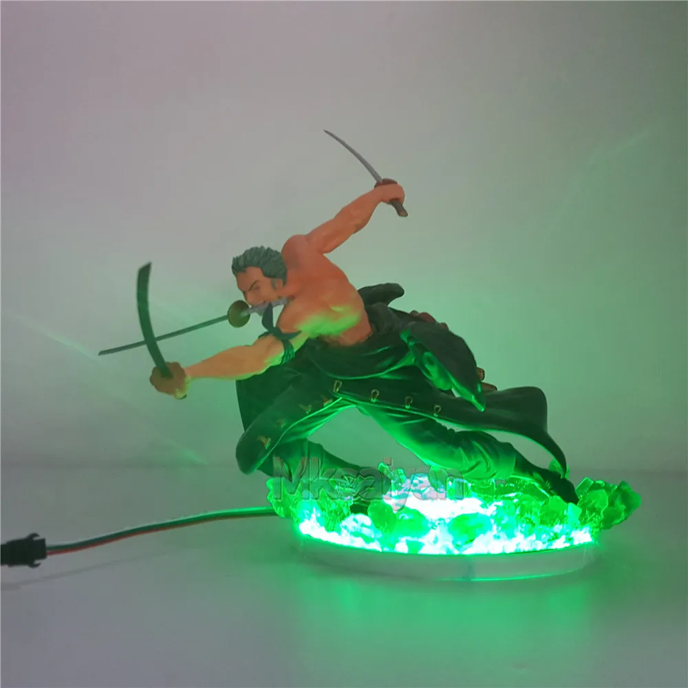 

One Piece Anime Roronoa Zoro Figure PVC Model Green Effect DIY Night Light Sanzen Sekai Three Thousand Worlds Zoro Action Figure