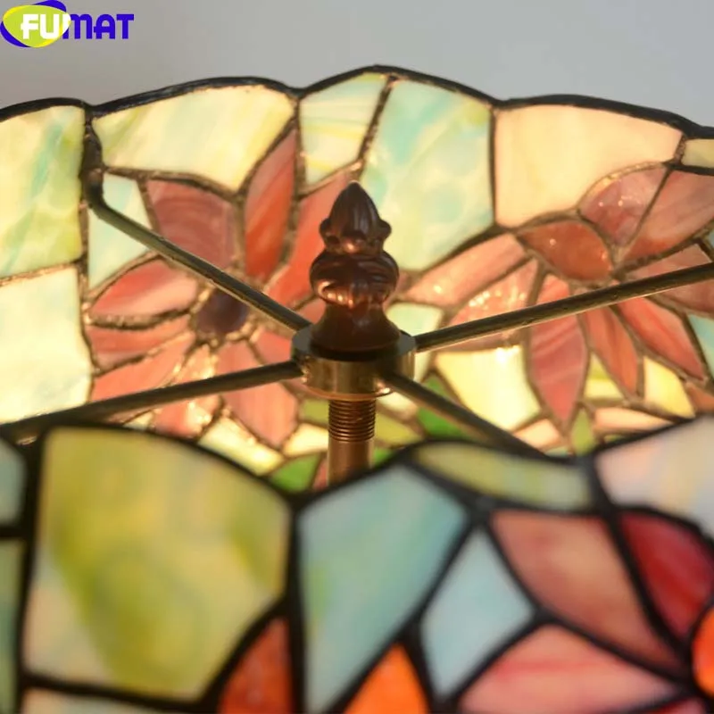 Настольная лампа FUMAT из стекла в европейском пасторальном стиле зеленая стрекоза