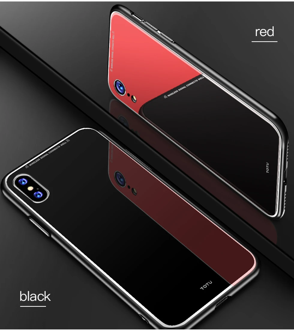 Чехол TOTU для iPhone X/XR/XS Max чехол цветной чехол из закаленного стекла задняя крышка для крышки/Coque/Fundas iPhone X/XR/XS Max чехол s
