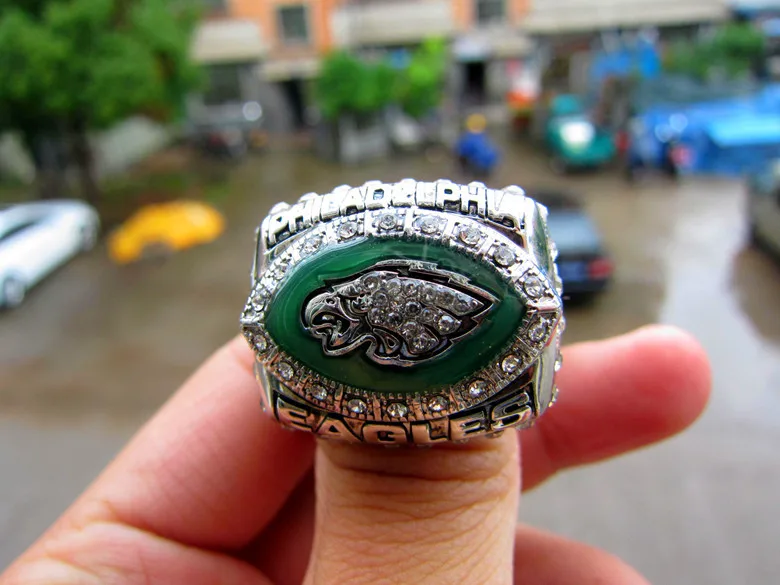 Бесплатная доставка 2004 Филадельфия Иглз World Чемпионат Супербоул кольцо Твердые