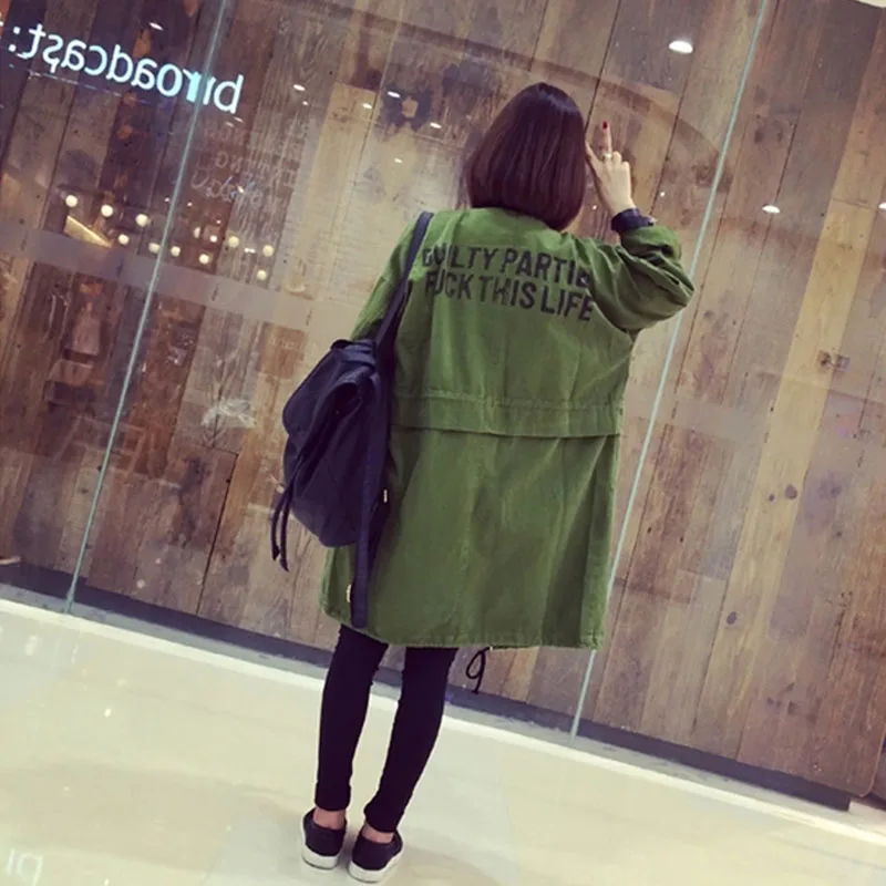 Женский свободный тренчкот на молнии Весенняя ветровка большого размера с