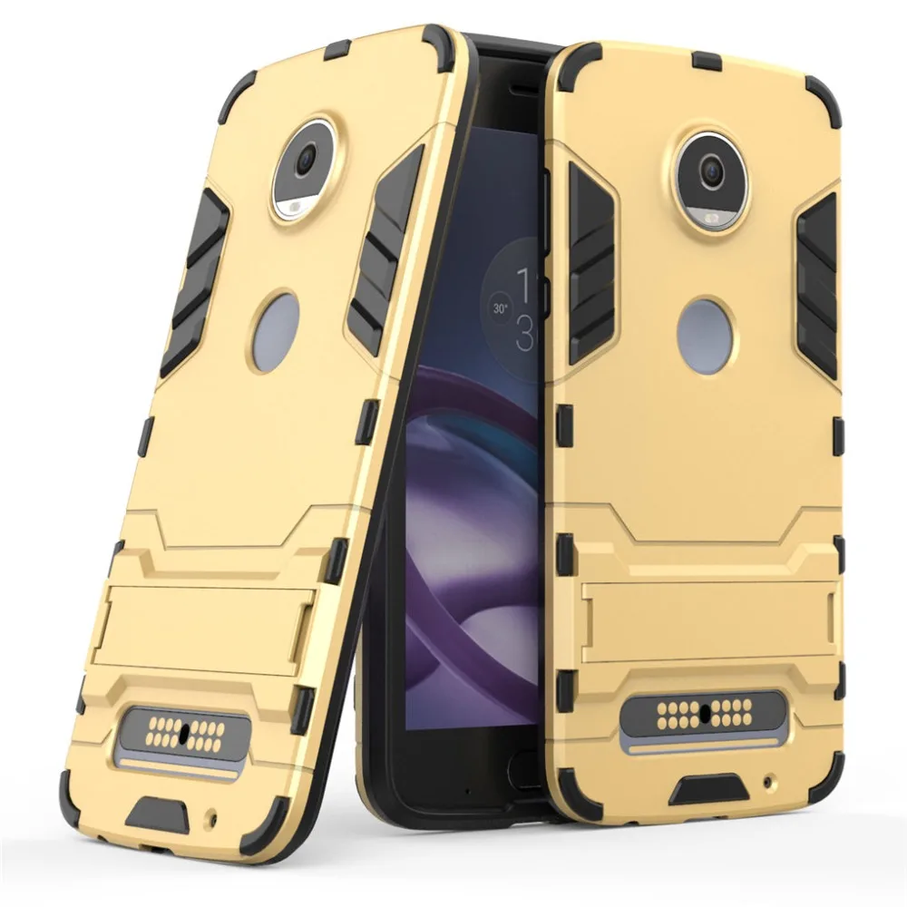 SATURCASE Hybrid 2 In 1 [PC Silicone] Dual-Layer Kickstand Protective Case Cover for Motorola Moto G4 G5 G5S G6 E5 Plus Z2 Play |
