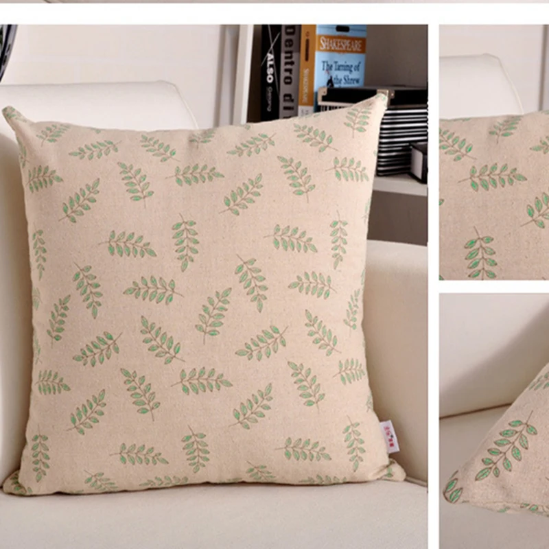 Наволочка для подушки наволочка с листьями дерева Цветочный хлопковый льняной