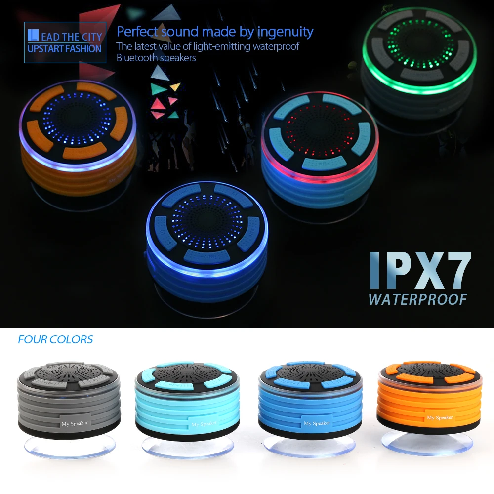 TOPROAD Водонепроницаемый IPX67 на открытом воздухе Bluetooth Динамик Портативный Беспроводной сабвуфер громкий Динамик душ Динамик s с светодиодный на присоске