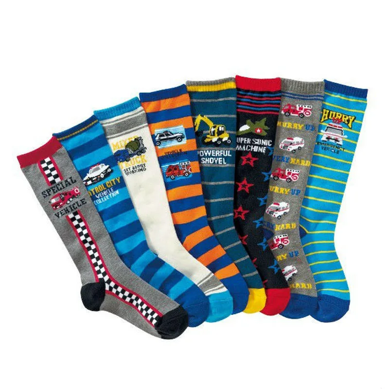 8 пар/лот детские гольфы для мальчиков носки без пятки с мультяшным рисунком
