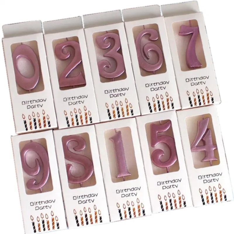 Цифровые Мини свечи для детского дня рождения украшение торта в виде единорога