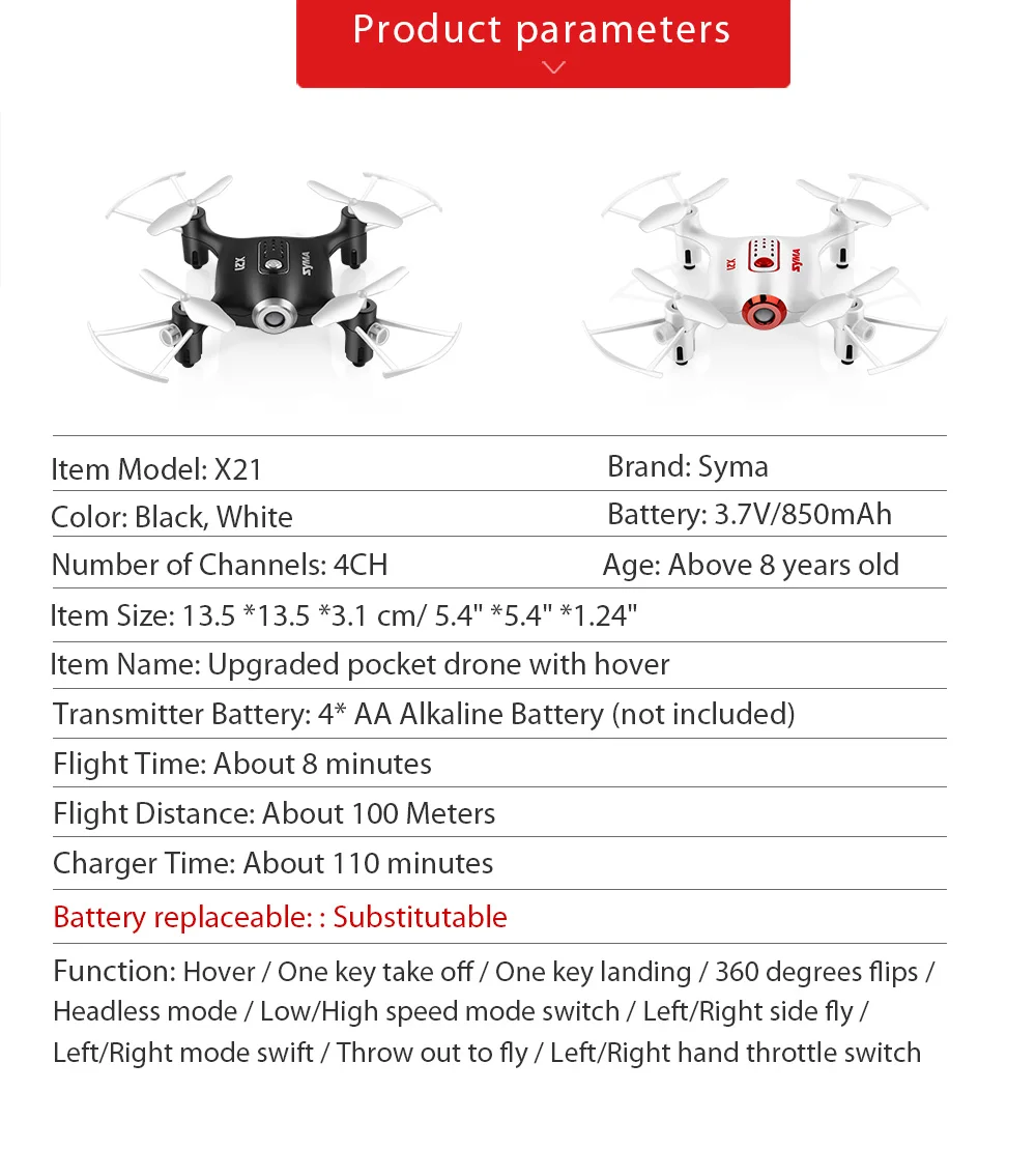 SYMA официальный X21 мини-Дрон Радиоуправляемый квадрокоптер вертолет Дрон летательный аппарат Безголовый режим Hover фиксированная Высокая функция игрушки для мальчиков