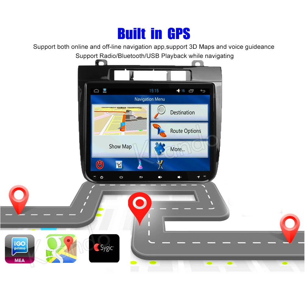 Krando Android 8,1 8," Большой экран Full touch Автомобильная Мультимедийная система радио плеер для VW TOUAREG 2002-2010 видео gps BT wifi