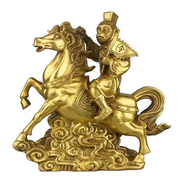 11 &quotлатунь Резные дома фэн-шуй Декор благоприятное животное обезьяна на лошади |