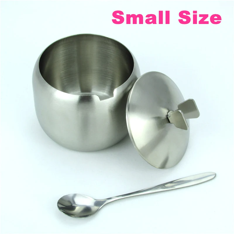 Small Size (8.5) Нержавеющая сталь коробка для приправ горшок для специй банка для сахара бутылка с ложкой крышкой прочная кухонная посуда Бытовая барбекю рождественские подарки - Цвет: Small Size (8.5)