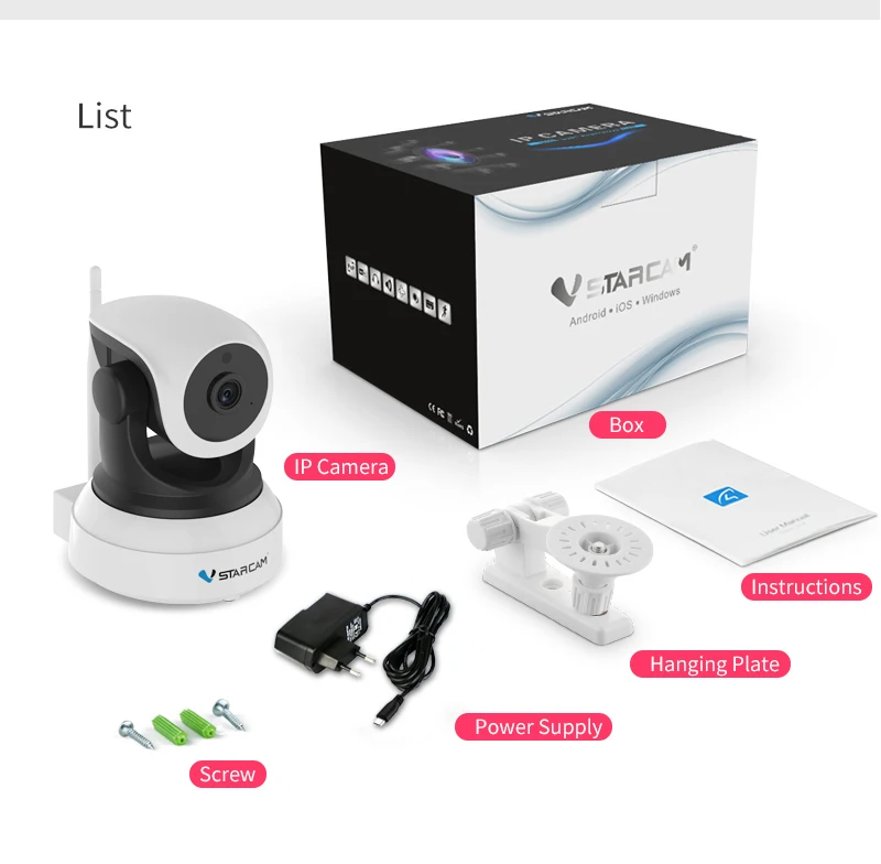 VStarcam C24S 1080P HD Беспроводная ip-камера безопасности WifiI IR-Cut с функцией ночного видения, записывающая аудиозапись, сетевая внутренняя радионяня