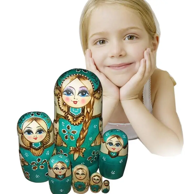 7 слоев/набор деревянные русские куклы новинка для детей Матрешка набор кукол