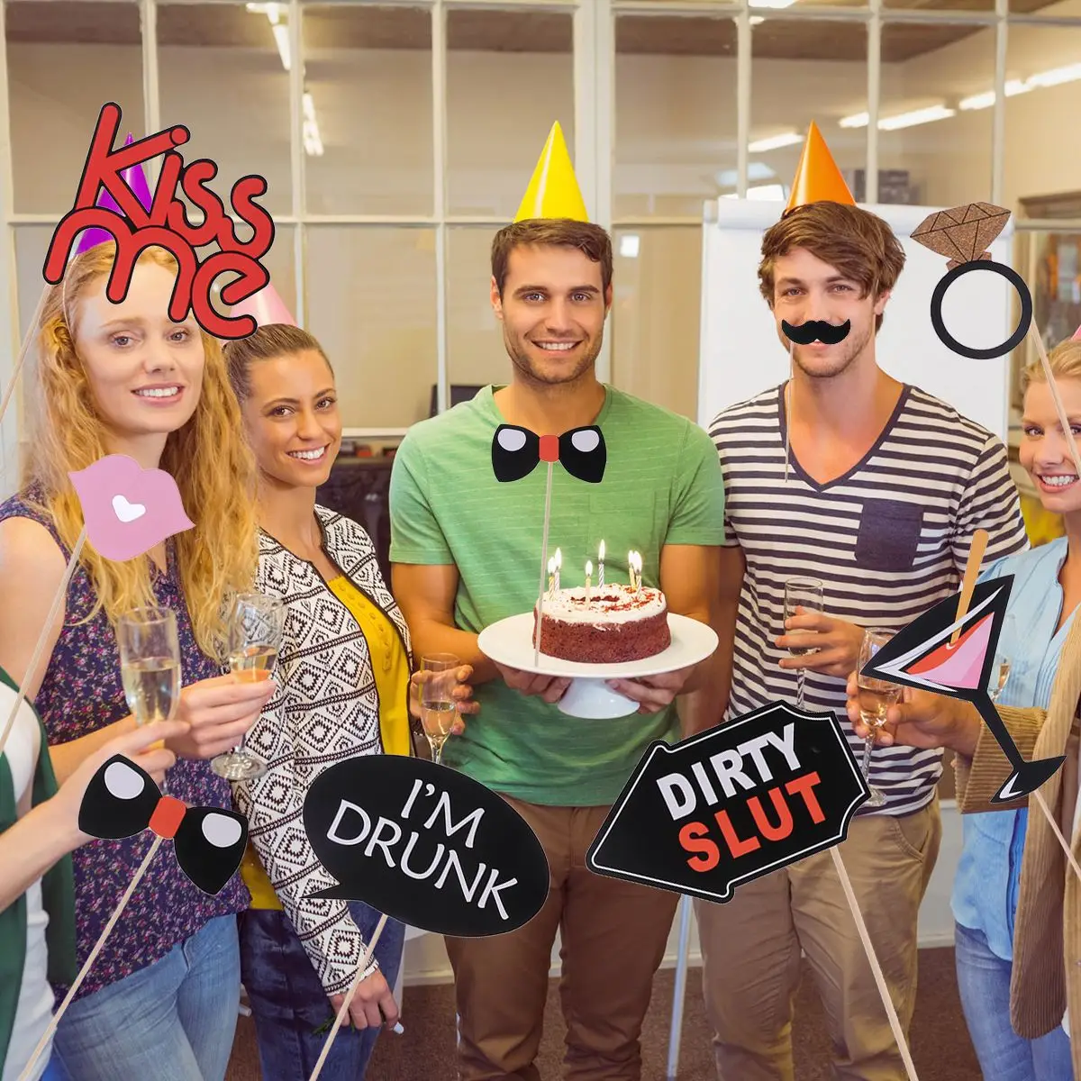 20pcs Bachelor Party Favors Photo Booth Props Kit Funny Bachelorette Paper Selfie Accessories Decoration Supplies | Дом и сад