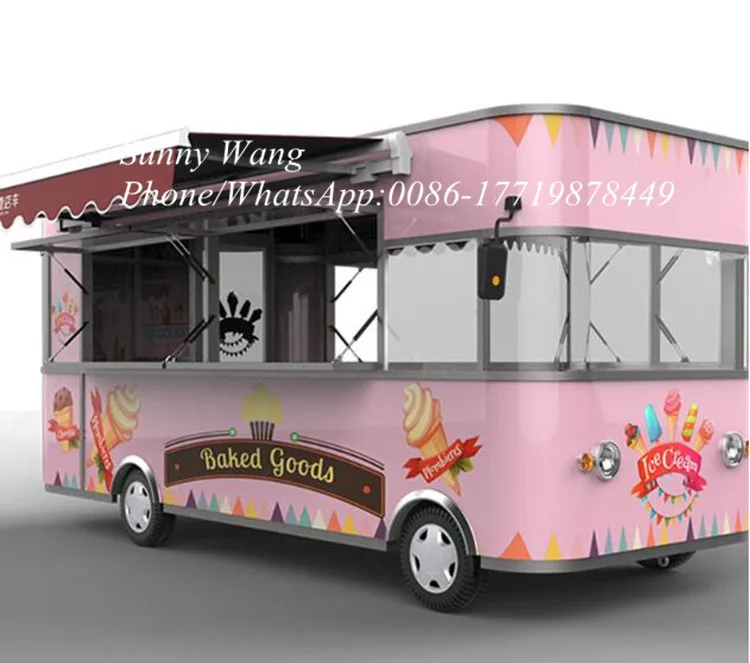 Прицеп розового цвета для продажи еды фургон мороженого фаст фуда 4 2