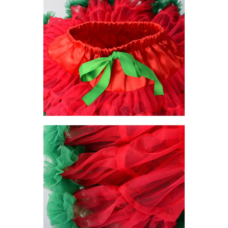 Рождественская воздушная Тюлевая юбка пачка многослойная с бантом из ленты для