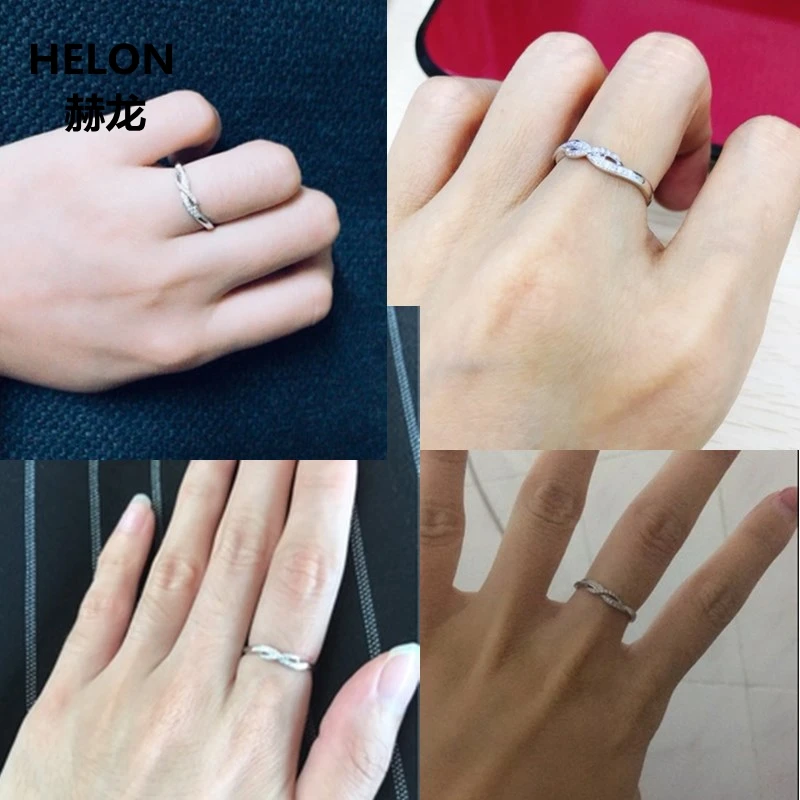 Solid 14k White Gold Engagement Wedding Ring for Women 100% SI/H Natural Diamonds Band Birthday Graduation Jewelry Gift | Украшения и