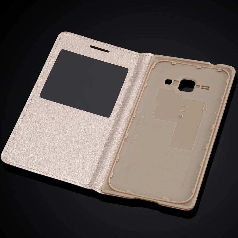 Чехол книжка из искусственной кожи с ультратонкой задней крышкой для Samsung Galaxy J1