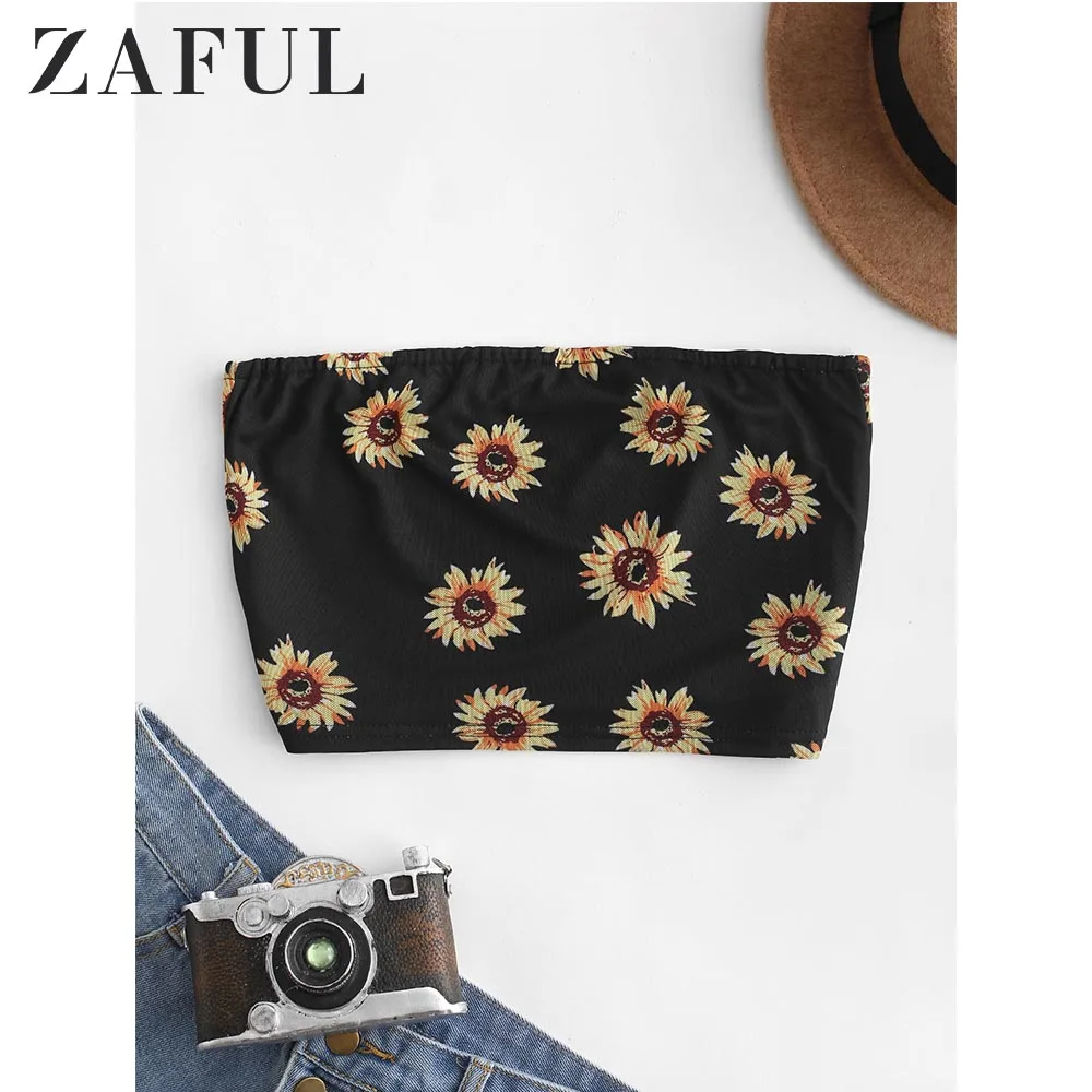Женская футболка без рукавов ZAFUL с цветочным принтом|Топы| |