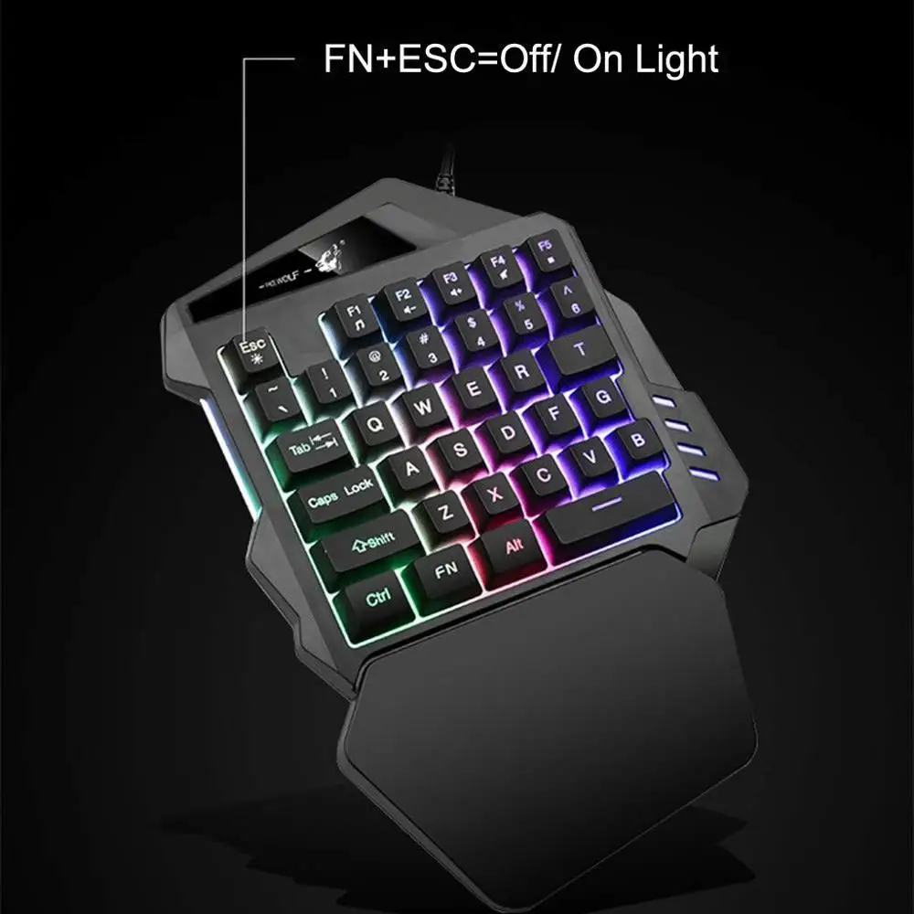 HOOWAN Проводная игровая клавиатура mini K 35 Keys светодиодный мини с подсветкой