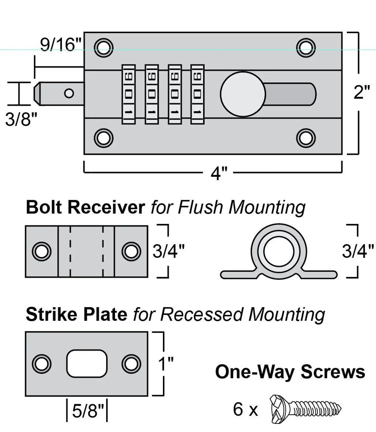 Кодовый дверной замок комбинированный скользящий чугунный Болтовой