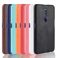 crocodile skin texture pu leather hard phone case for oppo 11 pro f9 find x f7 f5 f3 f3 plus f1 f1 plus f1s