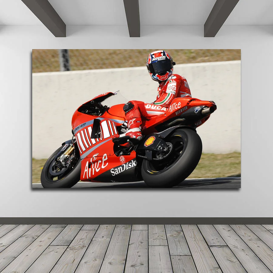 Superbike гонки мотоцикл обои настенный художественный постер картина напечатанная