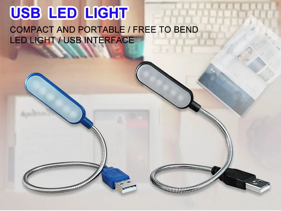 5 в USB 6 светодиодов книжный светильник портативный гибкий USB ночник применяется к портативному компьютеру USB интерфейс