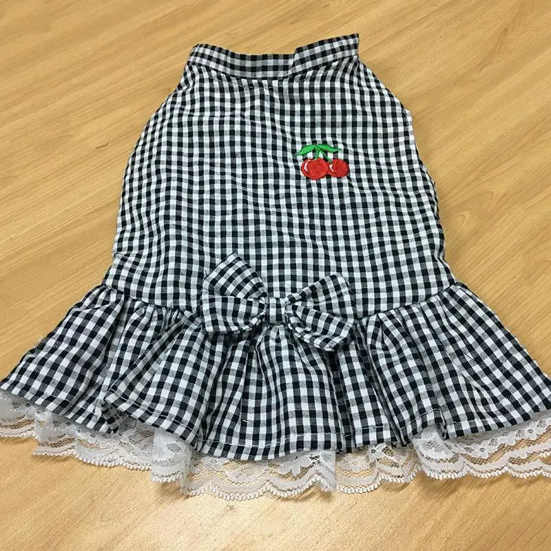 Pet Cat Clothes Small Medium Pet Cats Dogs Skirts Spring And Summer 4 Color XS-L Pet Supplies For Cute Lattice Lace Cat Dress
