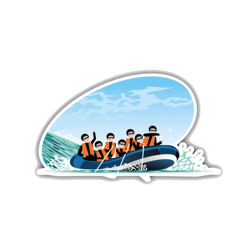 

YJZT 13CM*7.6CM High Quality Decorative Decals Rafting Travel PVC Car Sticker 11-00160