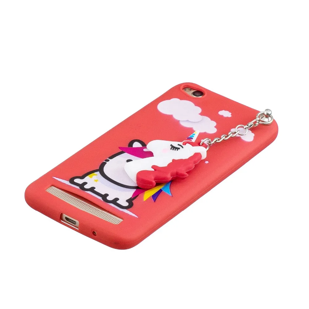FULAIKATE Case for Xiaomi Redmi 5A Lovely Cartoon Unicorn Pendant Soft Back Cover 5a TPU Candy Color Cases |
