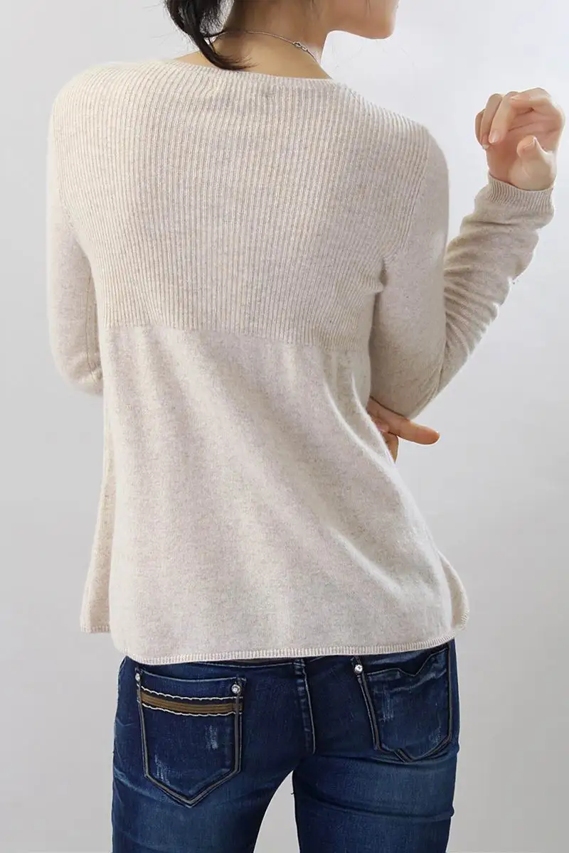 100% кашемировый свитер для женщин круглый вырез кардиган кофейного цвета