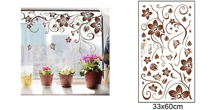 [Fundecor] DIY коричневая бабочка, цветок, лоза, наклейки на стену, домашний декор, декор для гостиной, холодильника, художественные наклейки на стены, украшение интерьера