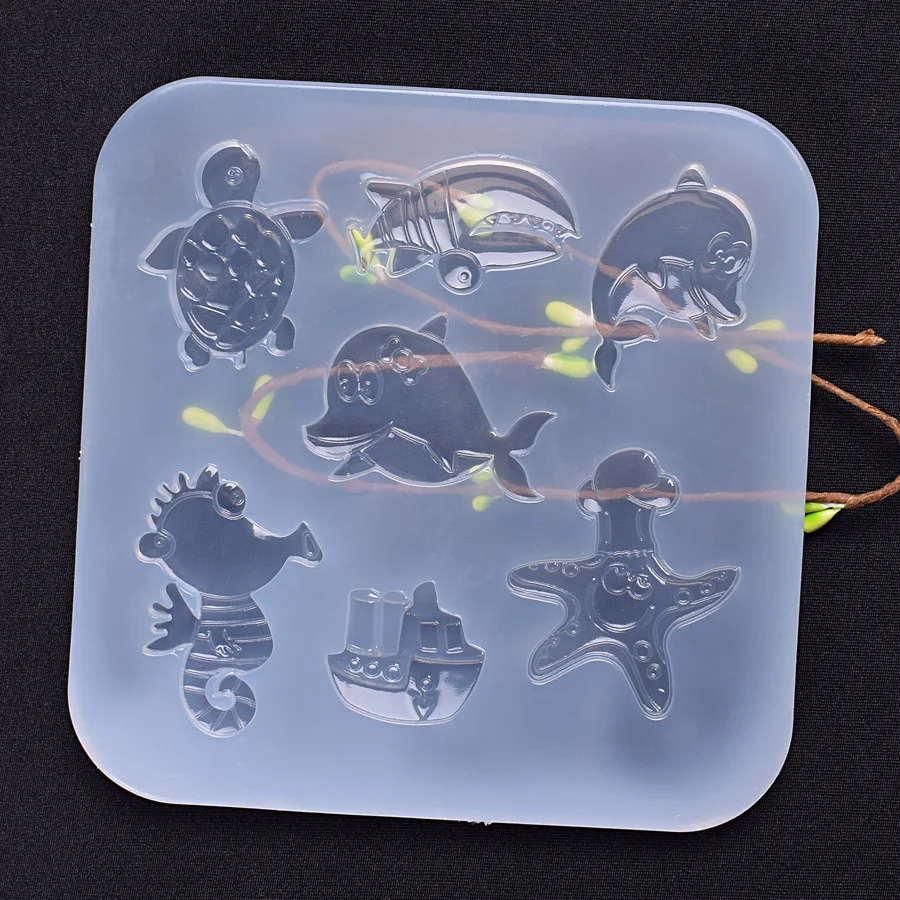 Starfish Dolphin Ship Combination Silicone Mould DIY Resin Decorative Craft Jewelry Making Epoxy Molds For H619 | Дом и сад