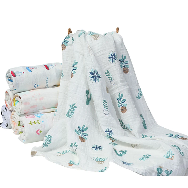 Муслиновые пеленки для младенцев из 100% хлопка мягкие одеяла новорожденных марля