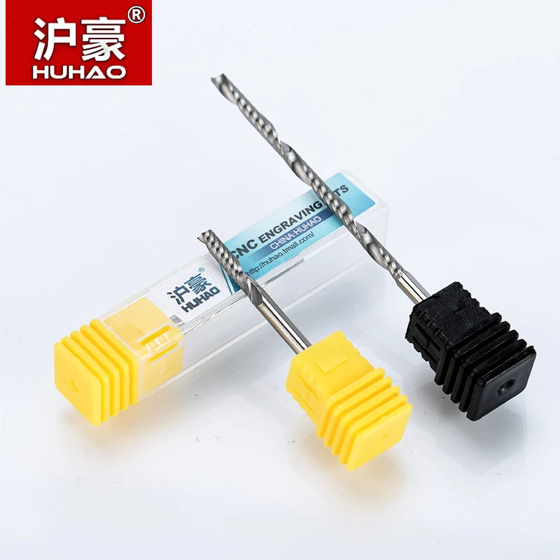 HUHAO 10 шт./лот хвостовик 3 175 мм Фреза Одиночная фреза спиральная CNC для МДФ карбида