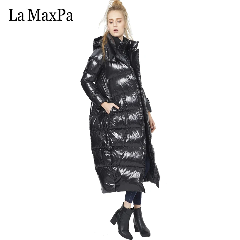 La maxpa 2017 Зимние новые модные брендовые женские утепленные пуховик женский тонкий