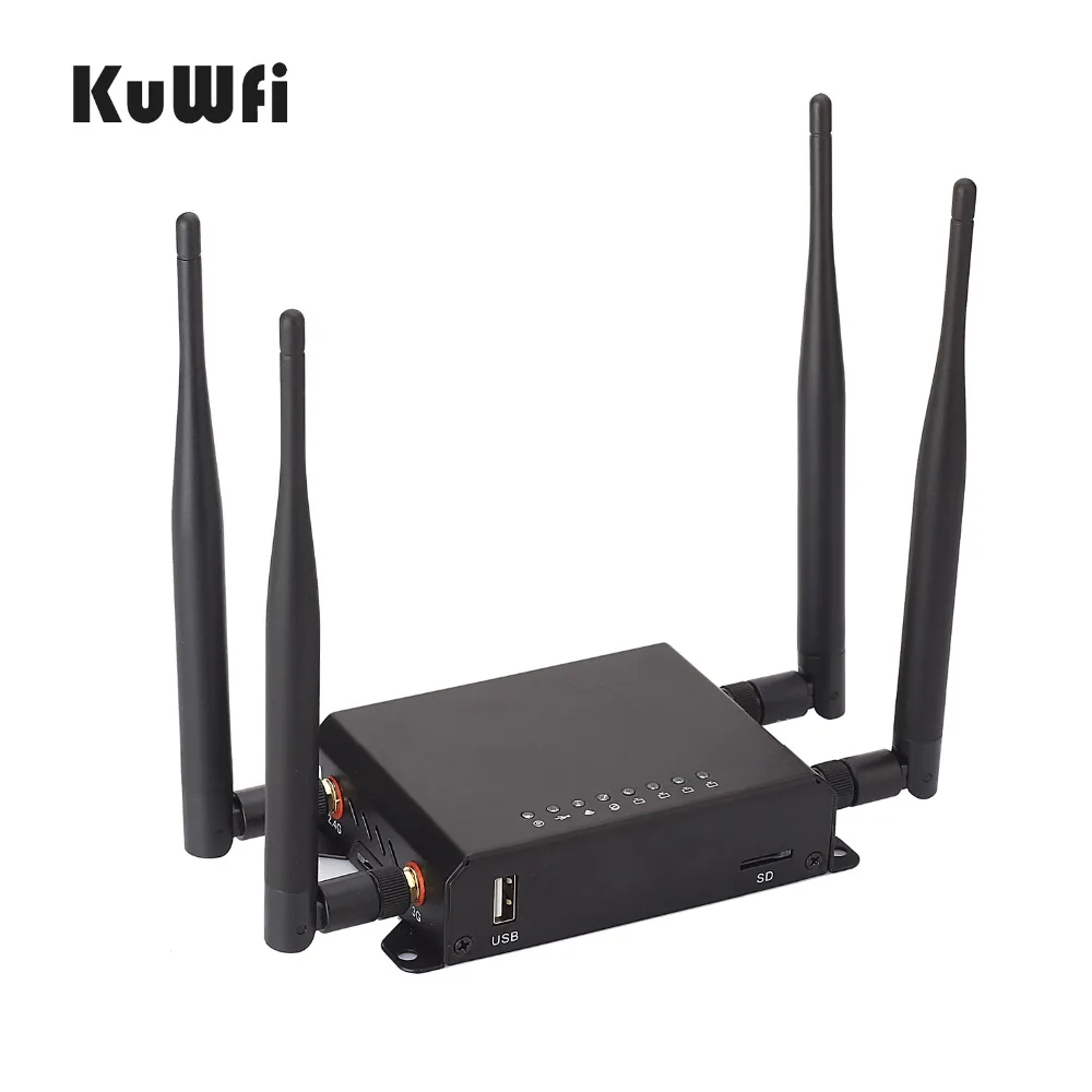 KuWfi 4G Openwrt роутер 300 Мбит/с CAT4 LTE CPE беспроводной автомобильный Wifi роутер повторитель сильный Wifi сигнал с APN и 4* 5dbi антенной