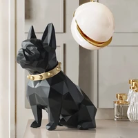 resin dog figurine art statue home decoration accessories modern garden decoration carfts animal sculpture for home ornaments