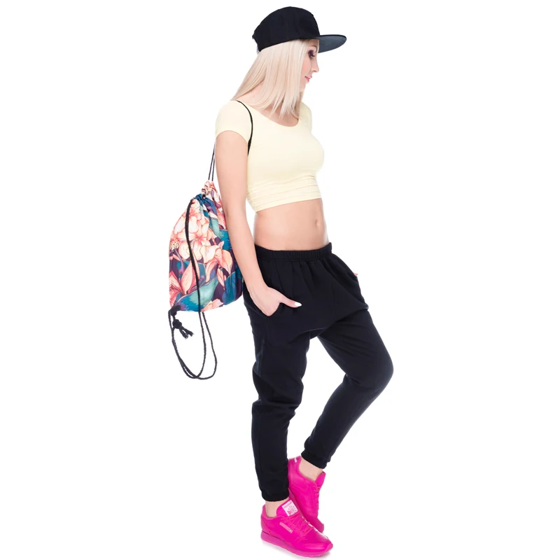 Модный женский рюкзак дорожный с 3D принтом на шнурке мужские рюкзаки для девочек